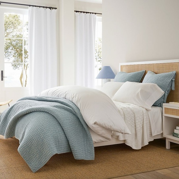 Pick-Stitch Handcrafted Cotton Linen Quilted Euro Shame - Picture 4 of 10